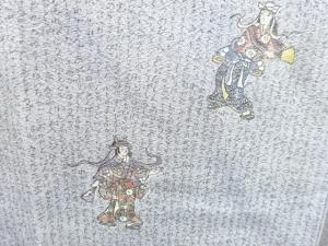 アンティーク　踊り模様男物長襦袢